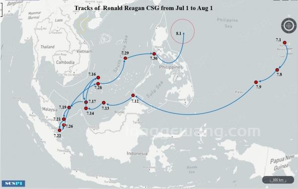 英媒：美海军在台湾东部海域部署“里根”号航母及三艘军舰